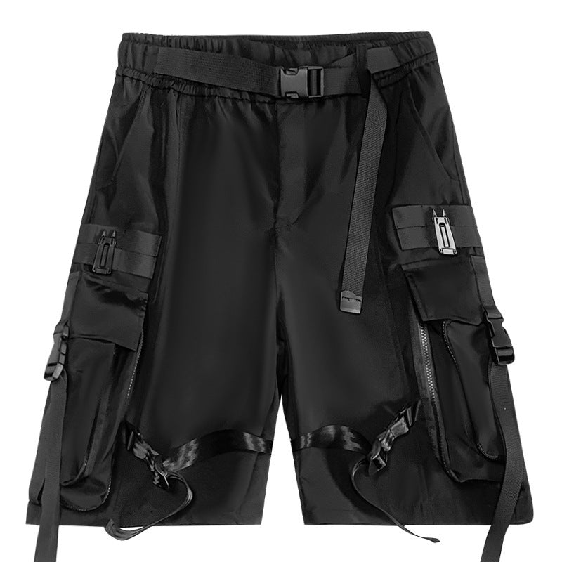 Summer Functional Workwear Shorts Men's Loose Straight