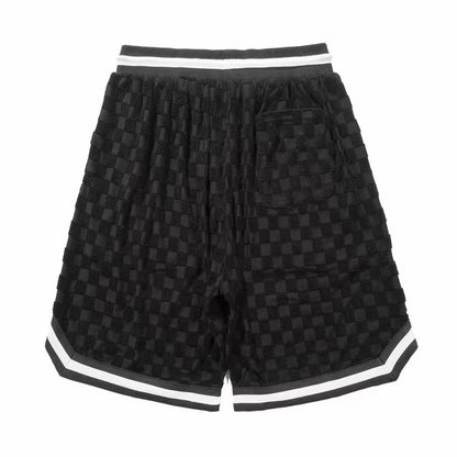 Knitted Jacquard Chessboard Shorts