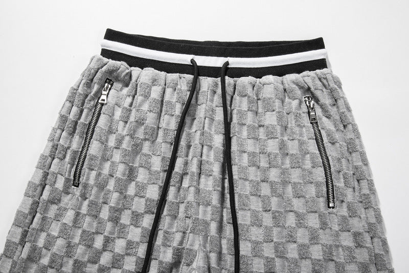 Knitted Jacquard Chessboard Shorts