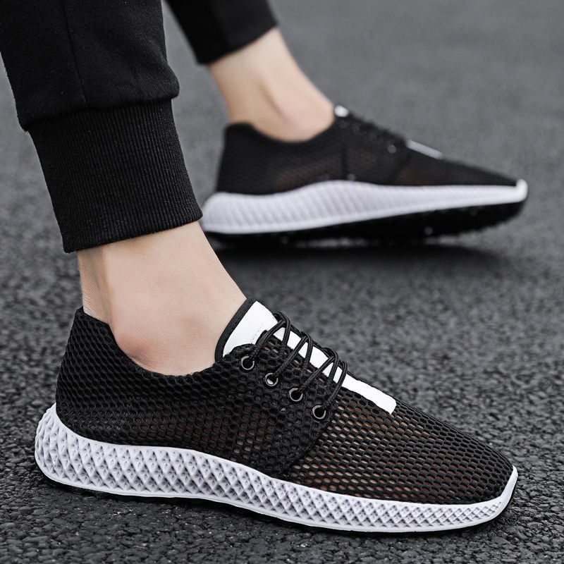 Trendy wild men's shoes deodorant mesh panel shoes