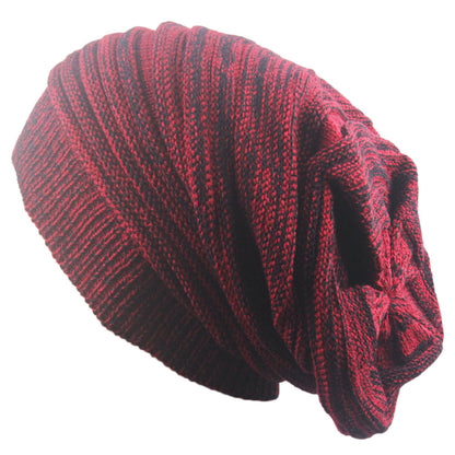 Two-color Melaleuca Pleated Warm Pullover Pile Hat