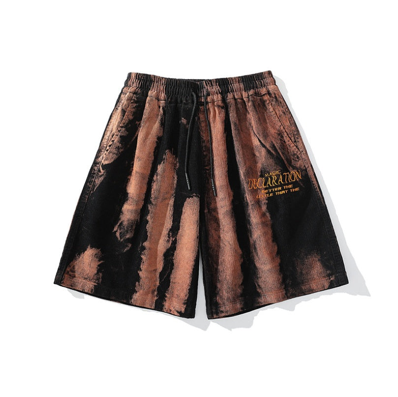 Embroidered shorts men's casual pants