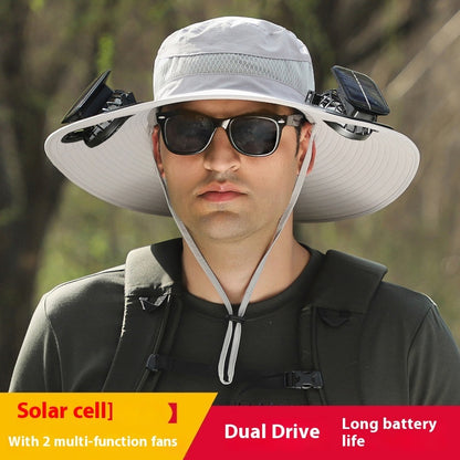 Long Endurance Lithium Battery Fan Solar Charging Wind Sun Protection Hat