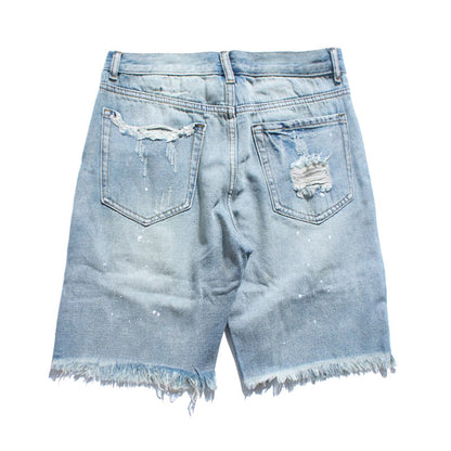 Ripped denim shorts