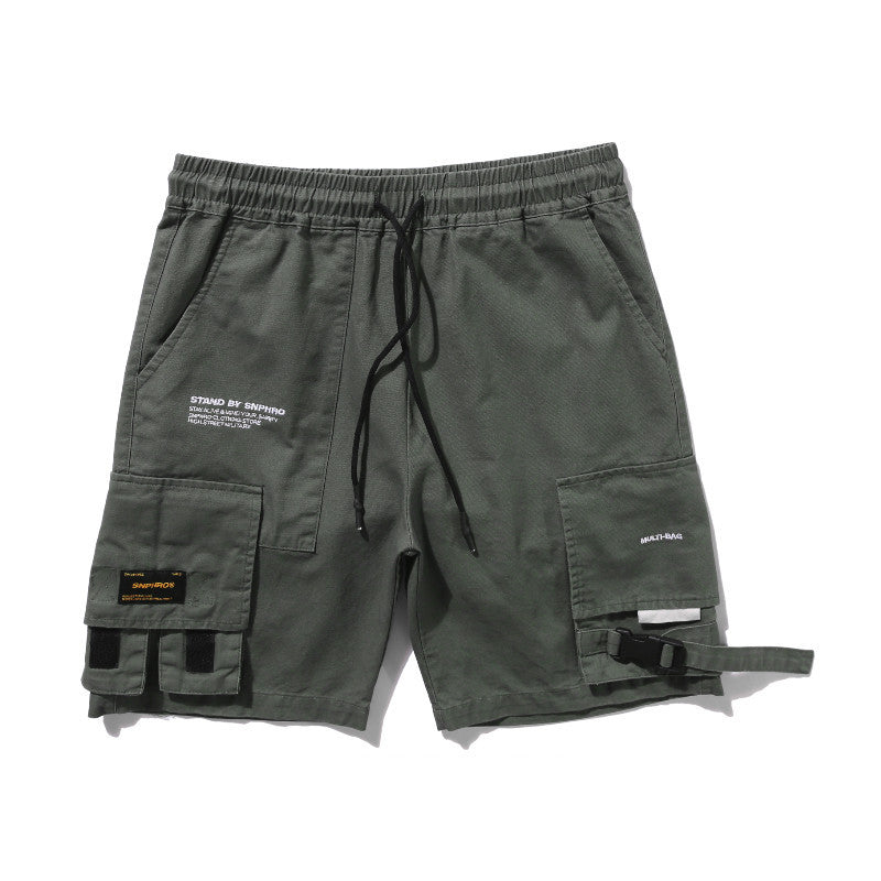 Retro Multi-pocket Loose Straight Cargo Shorts