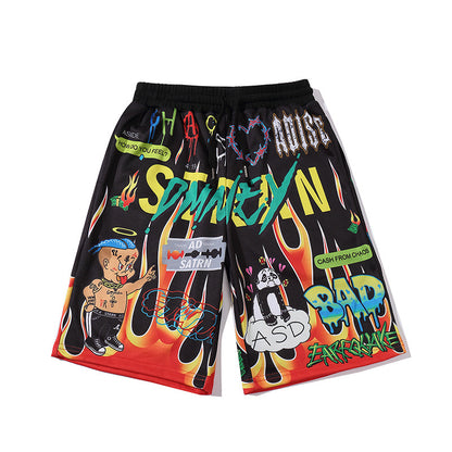 Summer Sports ZZANG Five-Point Pants Shorts Men's Trend Hip-Hop Loose Japanese UM Thin Section OPTOP2KS552