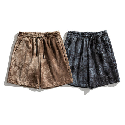 New Summer Hong Kong Style Ins Tie-Dye Shorts Men