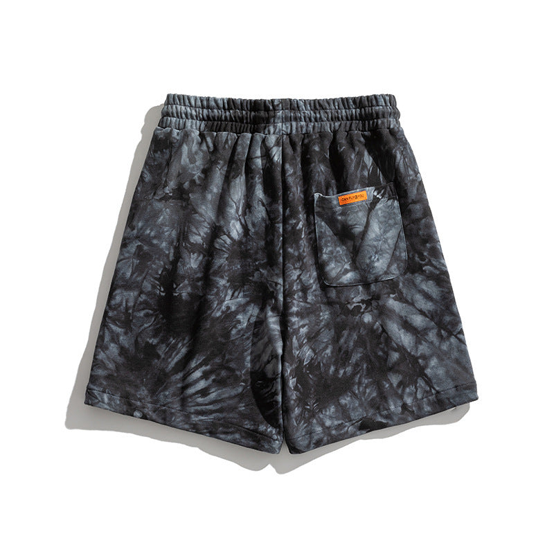 New Summer Hong Kong Style Ins Tie-Dye Shorts Men