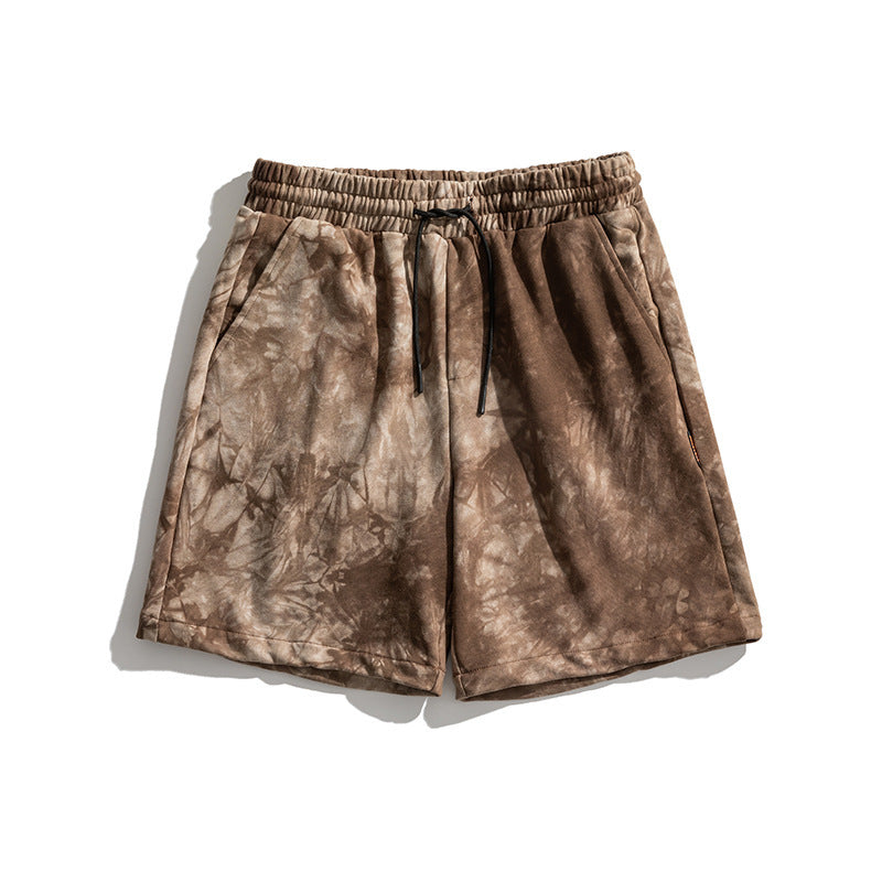 New Summer Hong Kong Style Ins Tie-Dye Shorts Men