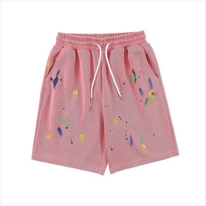 Oil Painting Painted Graffiti Casual Shorts Men And Women Loose Trend Sports Pants Summer Five-Point Pants