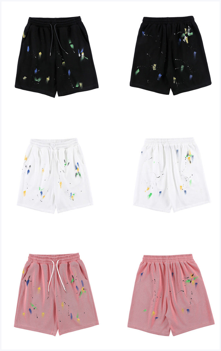 Oil Painting Painted Graffiti Casual Shorts Men And Women Loose Trend Sports Pants Summer Five-Point Pants