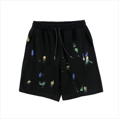 Oil Painting Painted Graffiti Casual Shorts Men And Women Loose Trend Sports Pants Summer Five-Point Pants