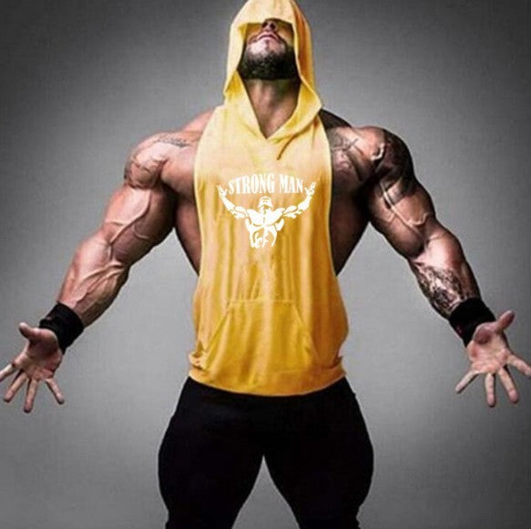 Fitness Vest Male Muscular Hooded Clothes