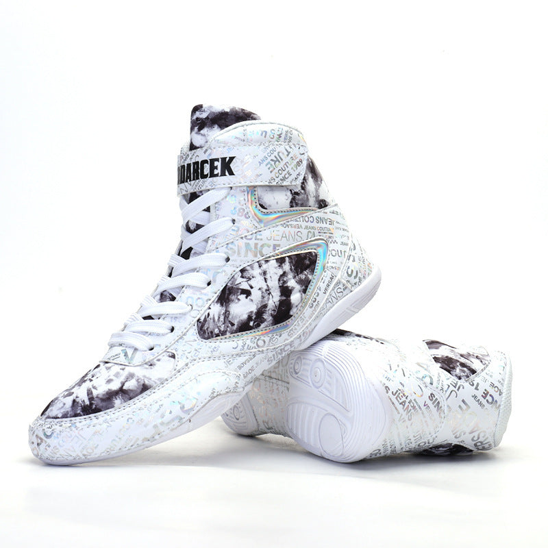 Men's Sneaker High-top Boxing Shoe Fashion Graffiti Style Fight Shoes