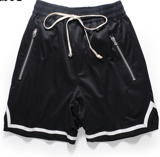 Spring and summer new style popular logo European and American men's zipper men's shorts baggy sports pants