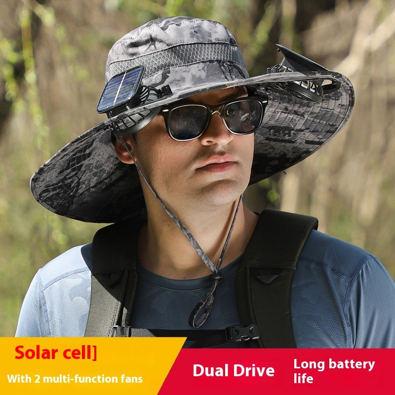 Long Endurance Lithium Battery Fan Solar Charging Wind Sun Protection Hat