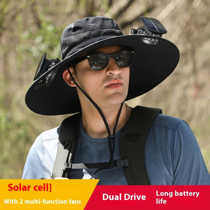 Long Endurance Lithium Battery Fan Solar Charging Wind Sun Protection Hat