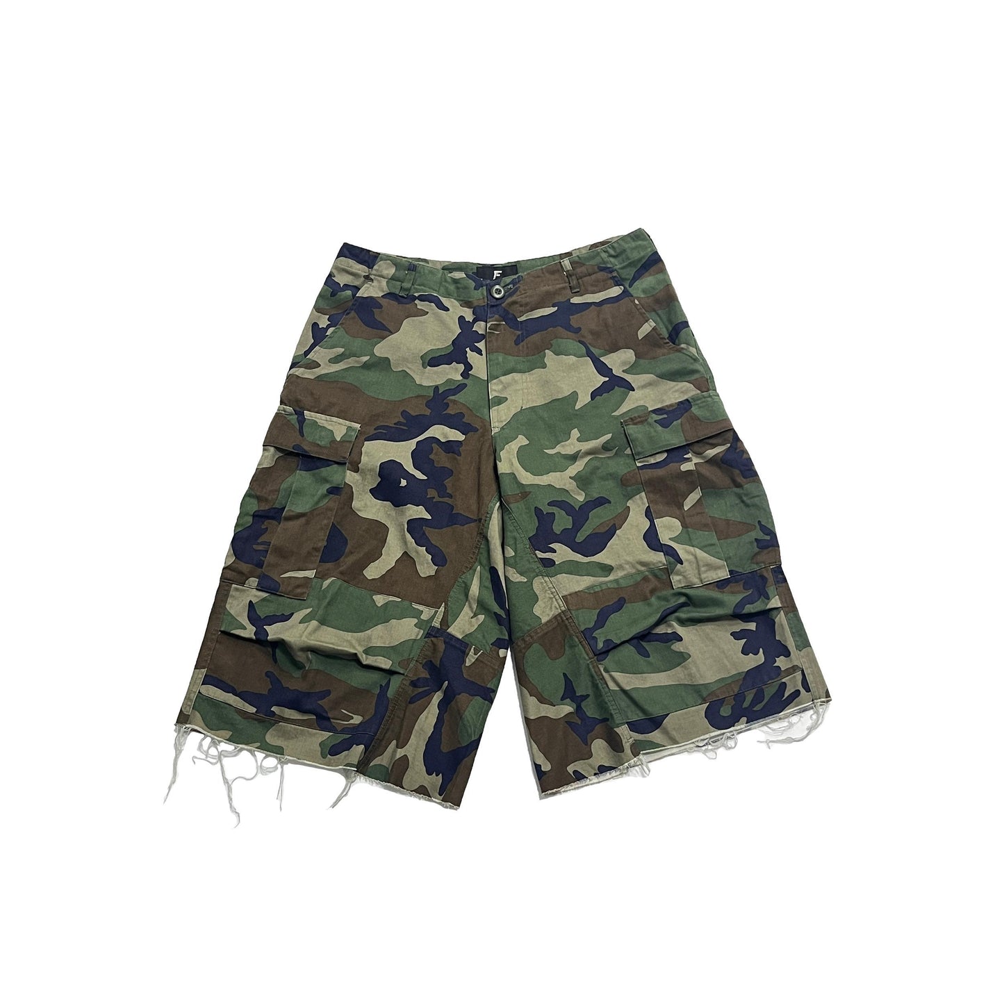 New Profile Cut Multi-piece Stitched Camouflage Cropped Pants