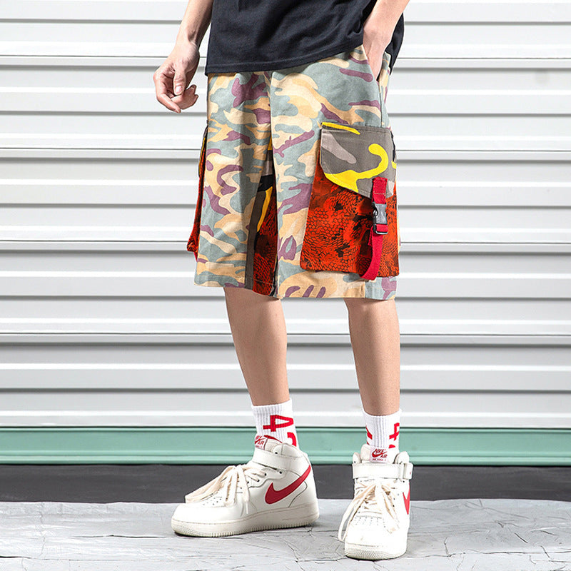 Men's Chinese style cargo shorts