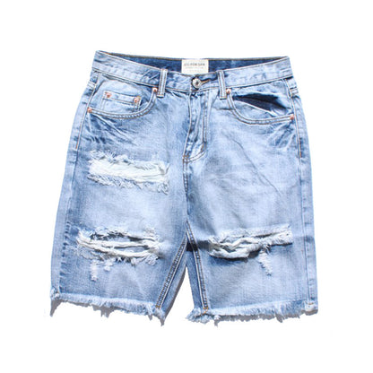 Ripped denim shorts