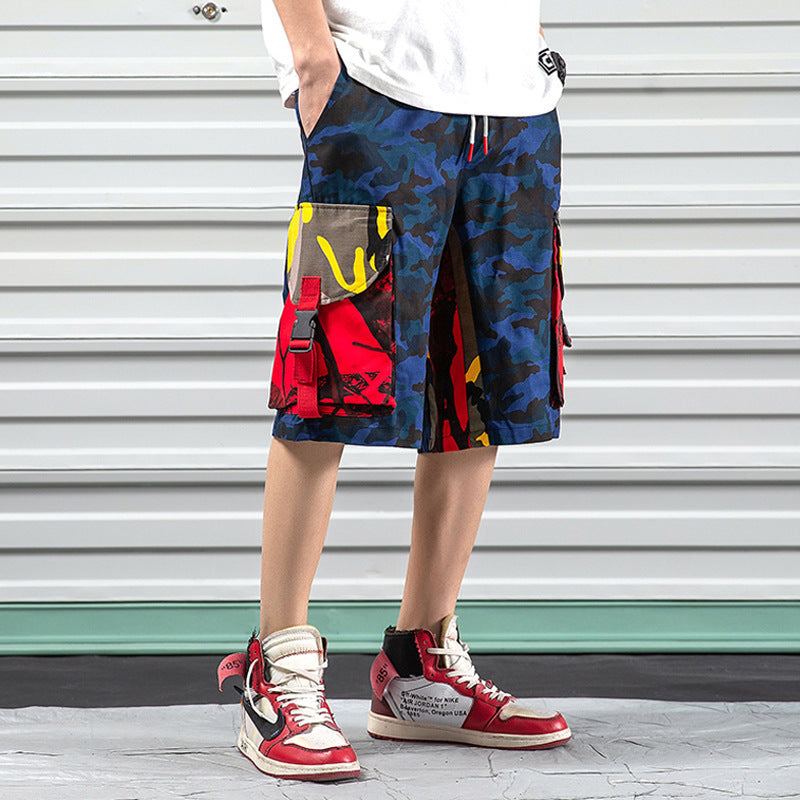 Men's Chinese style cargo shorts