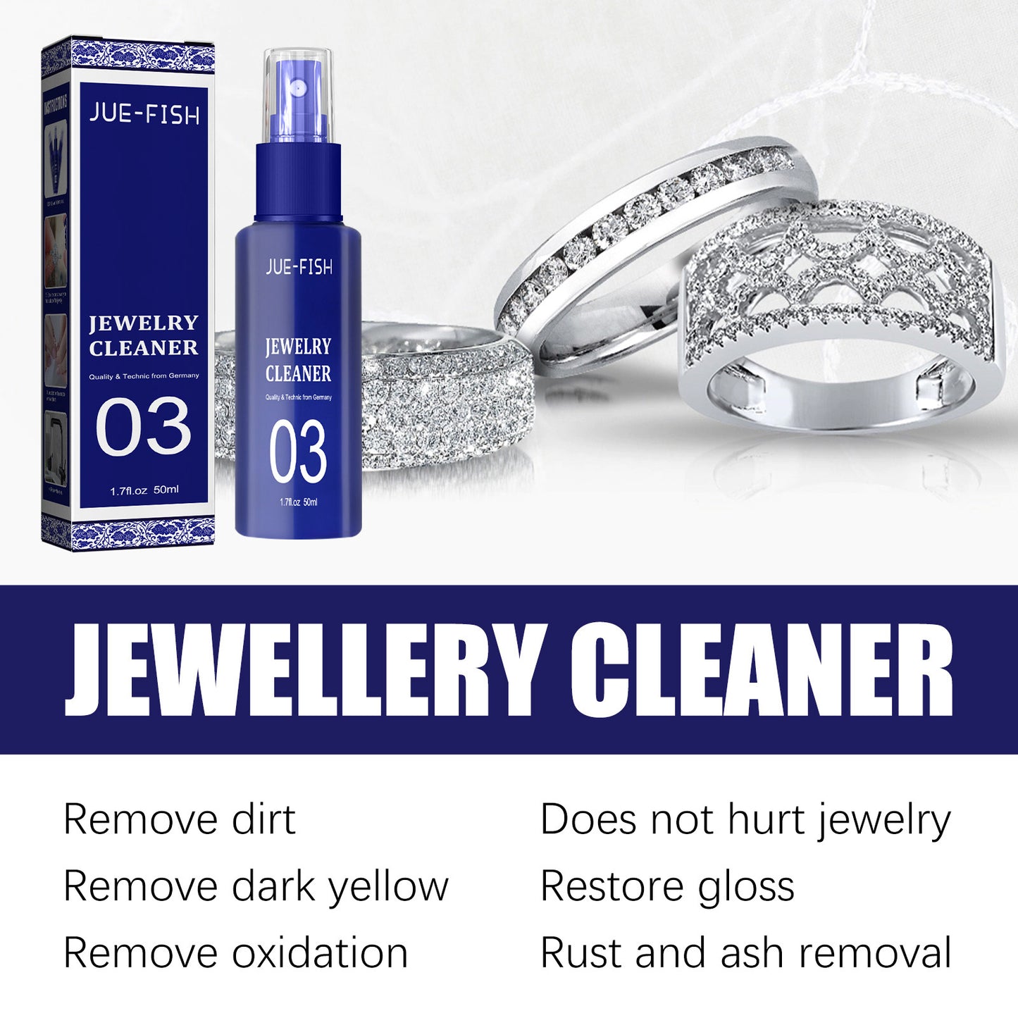 Fish Jewelry Cleaner Clean Diamond Ring Necklace Gold Cleaner Rust Removal Ash Removal Cleaner