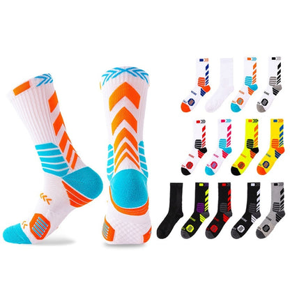 Men's Elite Trendy Contrast Color Long Tube Basketball Socks