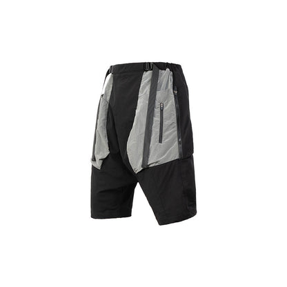 Metal Nylon Panel Samurai Drop Pants