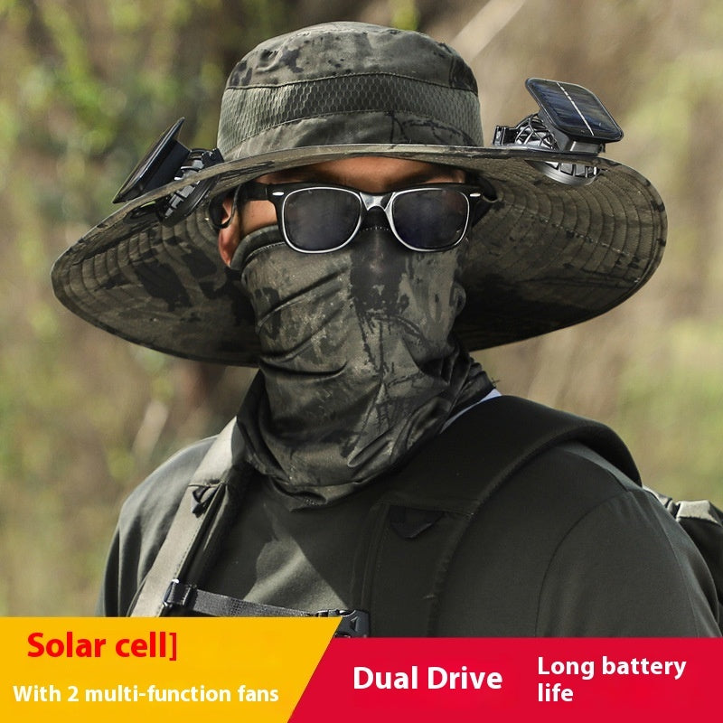 Long Endurance Lithium Battery Fan Solar Charging Wind Sun Protection Hat