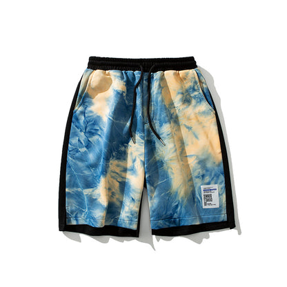 Summer New Tie-Dye Shorts Men S Drawstring Loose Print Trend