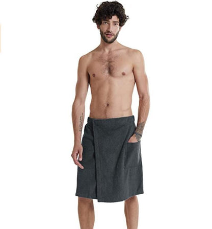 Velcro Bath Towel Men's With Pocket Bathrobe