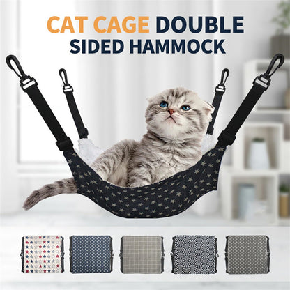 Lamb Fleece Cat Hanging Beds Pets Cage Hammock Bed For Kitten Hanging Seat Indoor Durable Winter Cat Bed Kitty Nest Puppy Cushion Pet Products