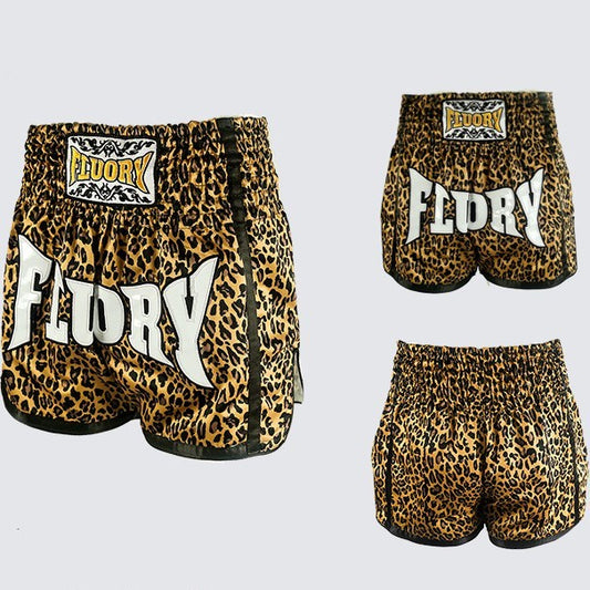 Leopard Print Muay Thai Shorts Men And Women Training Wear