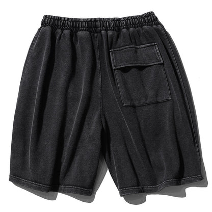 Shorts Men's Washed Black Loose Casual Shorts