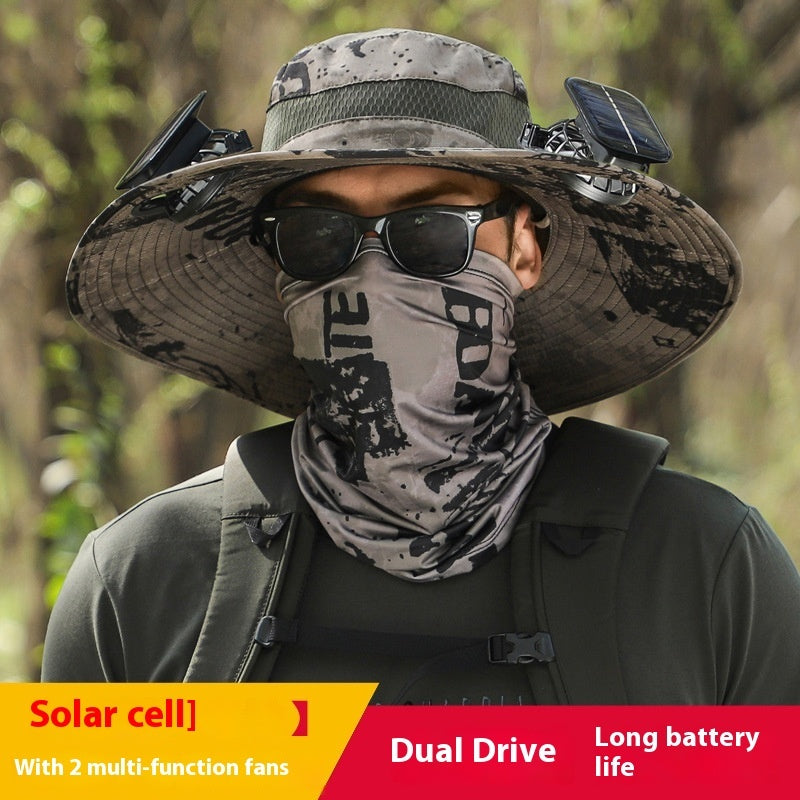 Long Endurance Lithium Battery Fan Solar Charging Wind Sun Protection Hat