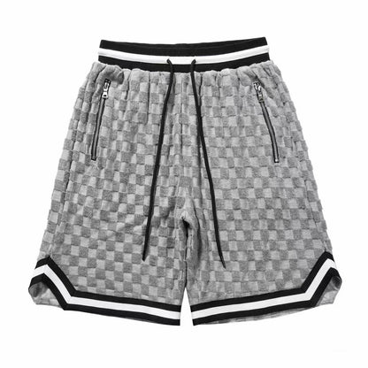 Knitted Jacquard Chessboard Shorts