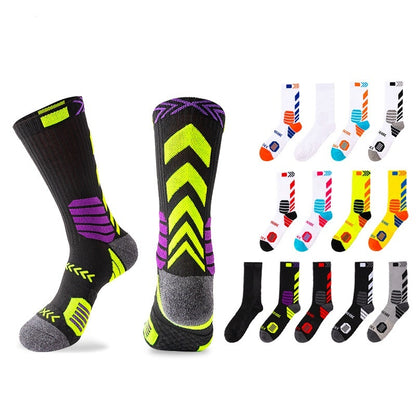 Men's Elite Trendy Contrast Color Long Tube Basketball Socks