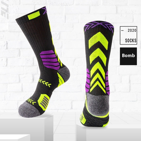 Men's Elite Trendy Contrast Color Long Tube Basketball Socks