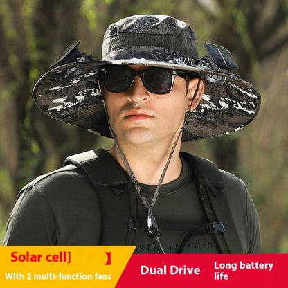 Long Endurance Lithium Battery Fan Solar Charging Wind Sun Protection Hat