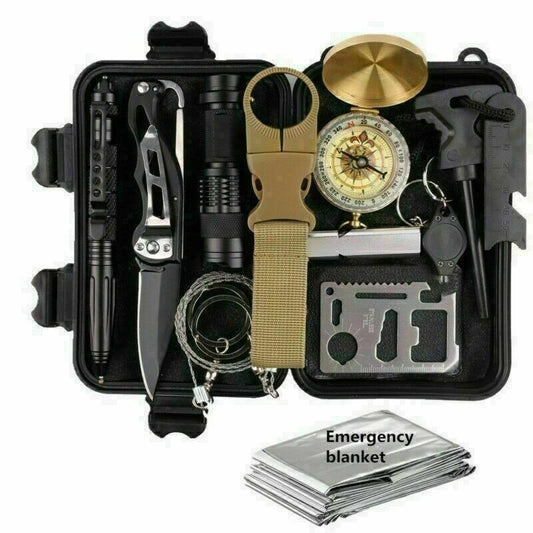 14-in-1 Outdoor Emergency Survival Kit – Tactical Gear Set for Camping, Hiking, and Adventure