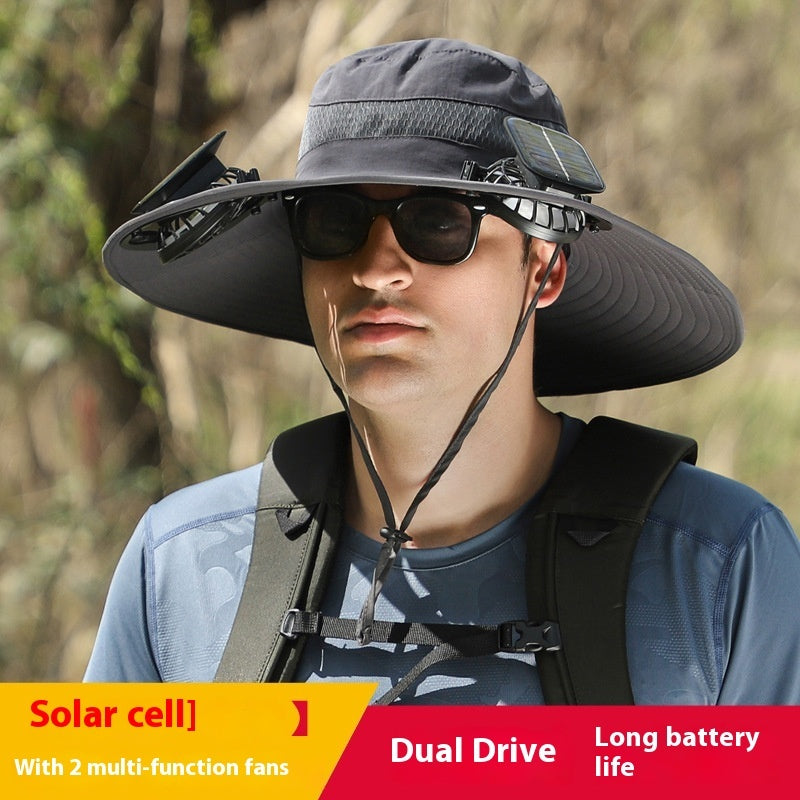 Long Endurance Lithium Battery Fan Solar Charging Wind Sun Protection Hat