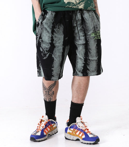 Embroidered shorts men's casual pants