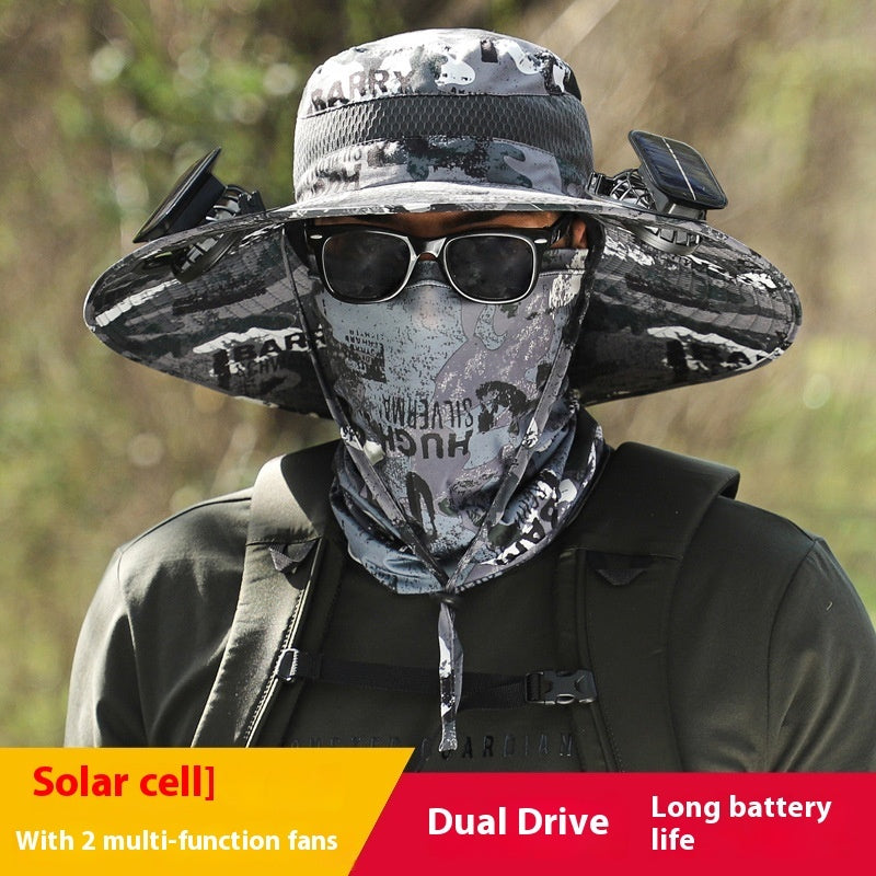 Long Endurance Lithium Battery Fan Solar Charging Wind Sun Protection Hat