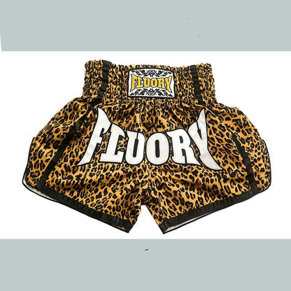 Leopard Print Muay Thai Shorts Men And Women Training Wear