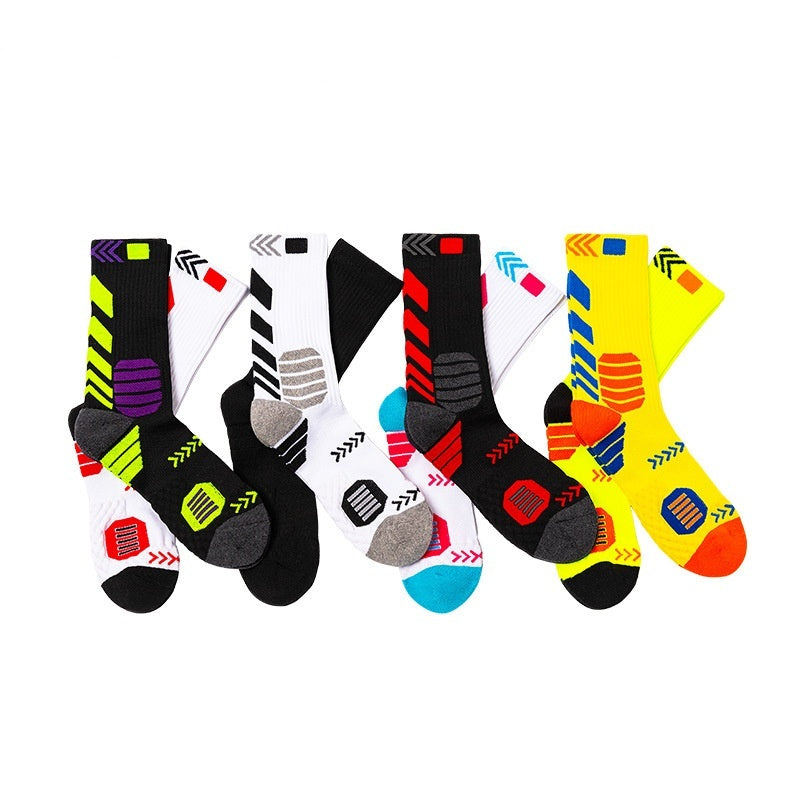 Men's Elite Trendy Contrast Color Long Tube Basketball Socks