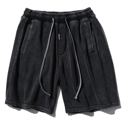 Shorts Men's Washed Black Loose Casual Shorts