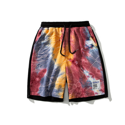 Summer New Tie-Dye Shorts Men S Drawstring Loose Print Trend