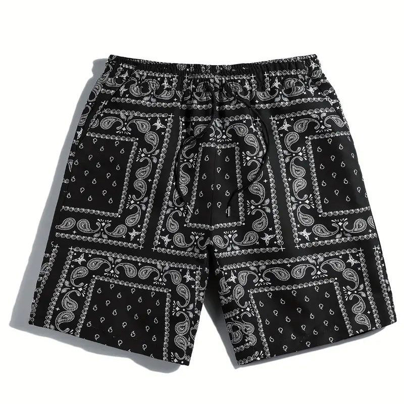 Men's Sports Fitness 3D Digital Printing Shorts Loose Straight Beach Pants