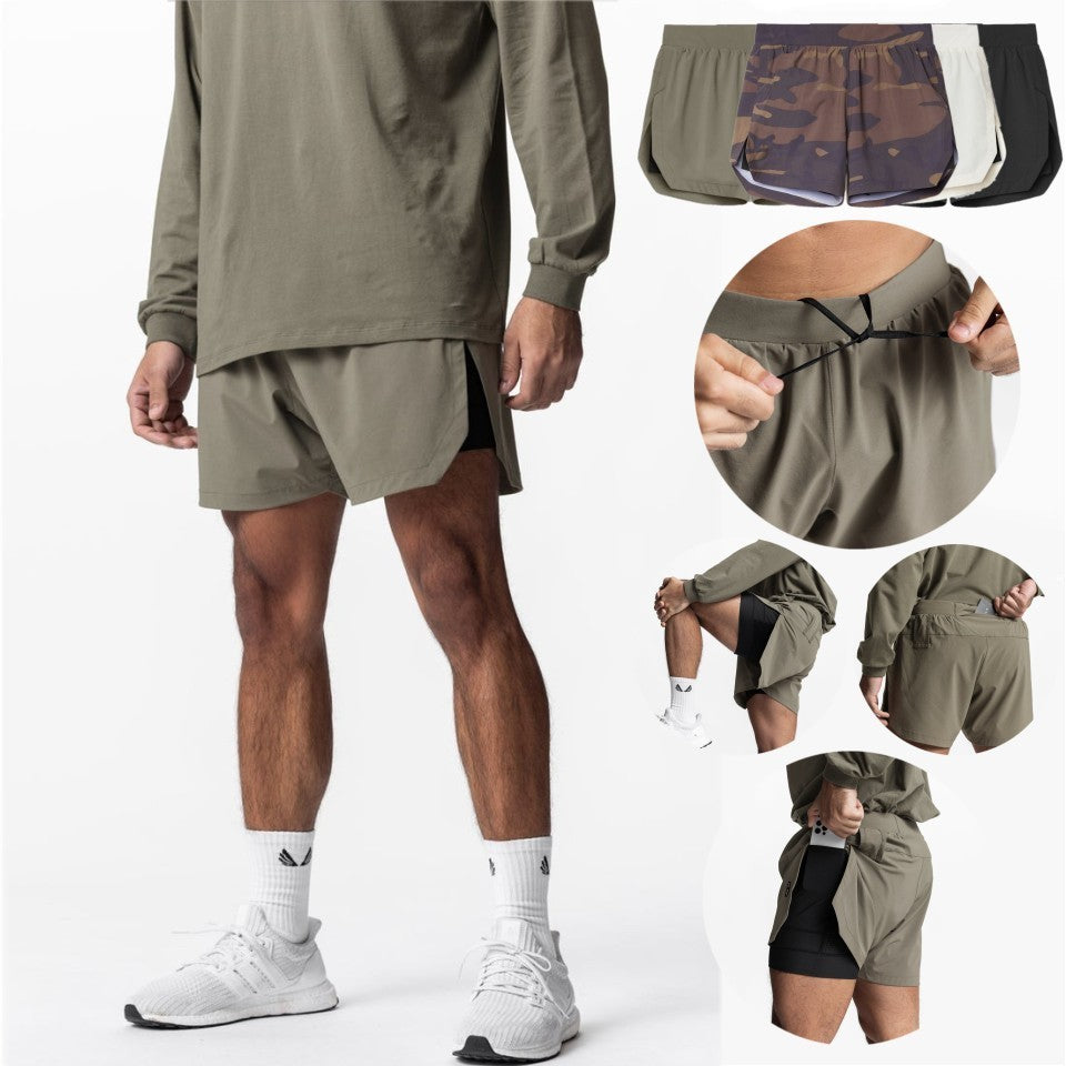 European And American New Multifunctional Double Layer Sports Shorts