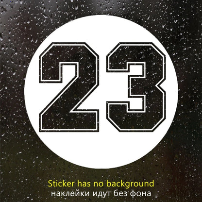 CS-10055# funny round racing number 23 vinyl car sticker waterproof car decal stickers on car bumper rear window